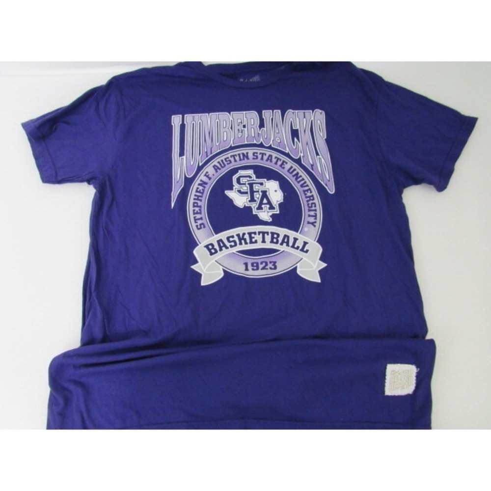 Stephen F. Austin Basketball Retrobrand Logo Purple Cotton T-Shirt‎ Large